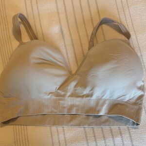 Athleta Taupe V-Neck Padded Bralette